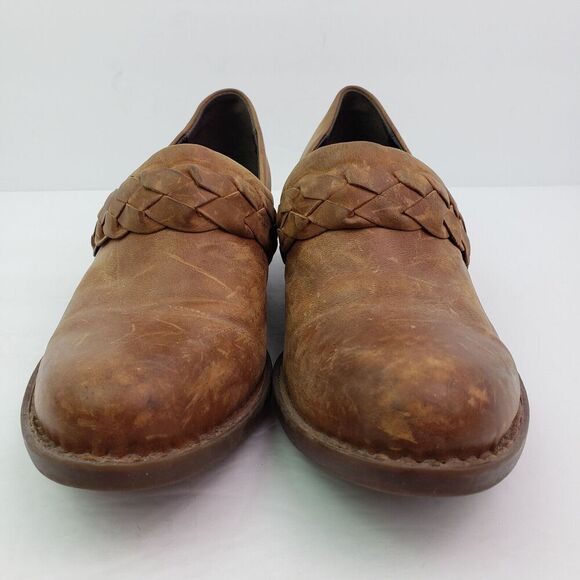 Born Hensley Womens Size 8 Brown Leather Slip On Western Clog Bootie Shoes - Picture 5 of 11